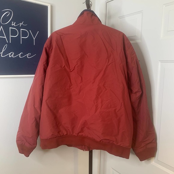 L.L. Bean Mens Jacket Size XL Red Long Sleeves Fleece Lined Bomber Full Zip‎ - Picture 7 of 10